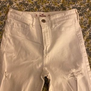 Hollister white ripped jeans